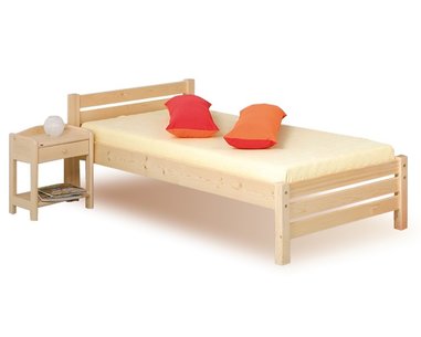 Jednolůžko z masivu KARLA č.103, 90x200, masiv smrk Jednolůžko z masivu KARLA č.103, 90x200, masiv smrk
