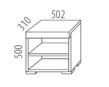 Noční stolek z masivu, policový F131