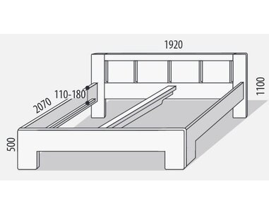 Manželská postel s úložným prostorem z masivu SOFIA F111/F139