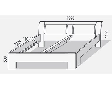 Manželská postel z masivu SOFIA F113