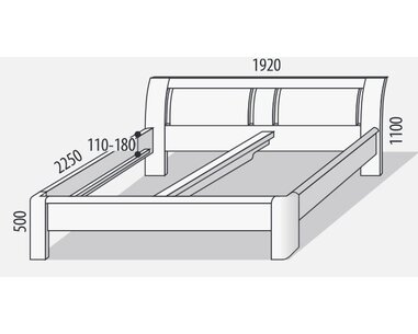 Manželská postel z masivu FLORENCIA F121