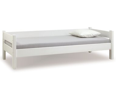 Postel se zábranou Sendy 300W, masiv smrk - bílá Postel se zábranou Sendy 300W, masiv smrk - bílá