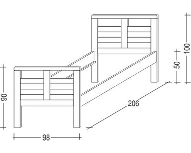 Postel z masivu Theo II. - Pečovatelská, 90x200, masiv smrk Postel z masivu Theo II. - Pečovatelská, 90x200, masiv smrk
