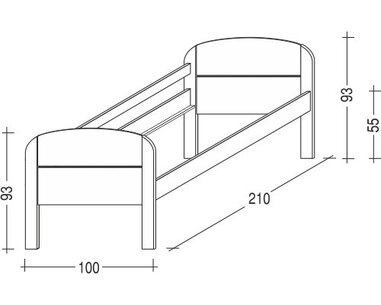Postel z masivu Berghen-Pečovatelská, 90x200,  masiv smrk