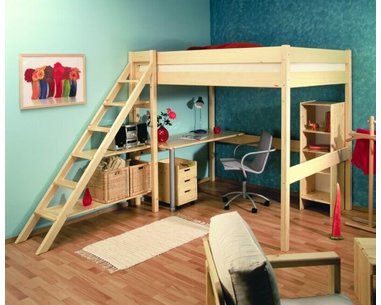 Postel - horní spaní se schůdky RÁCHEL 140x200, masiv smrk Postel - horní spaní se schůdky RÁCHEL 140x200, masiv smrk