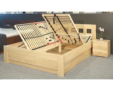 Zvýšená postel s úložným prostorem Rocco, 160x200, 180x200, masiv buk