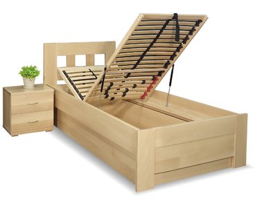 Zvýšená postel s úložným prostorem Rocco, 90x200, 80x200, masiv buk Zvýšená postel s úložným prostorem Rocco, 90x200, 80x200, masiv buk