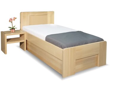 Zvýšená postel s úložným prostorem Dan, 80x200, 90x200, masiv buk