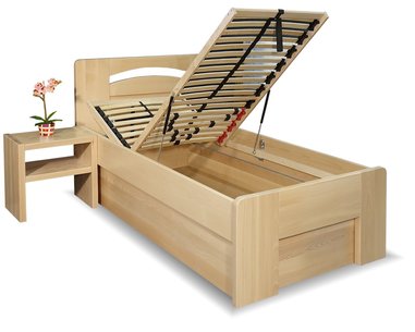 Zvýšená postel s úložným prostorem Riči, 80x200, 90x200, masiv buk Zvýšená postel s úložným prostorem Riči, 80x200, 90x200, masiv buk