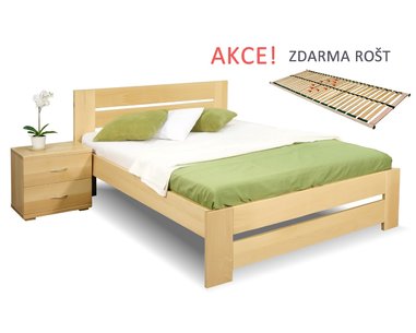 Dřevěná postel s roštem Berni, 120x200, 140x200, masiv buk Dřevěná postel s roštem Berni, 120x200, 140x200, masiv buk