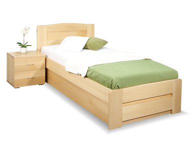 Postel z masivu s úložným prostorem Justina, 90x200cm, masiv buk Postel z masivu s úložným prostorem Justina, 90x200cm, masiv buk