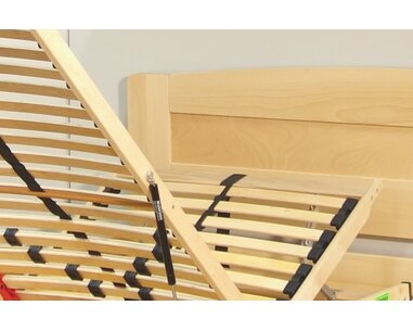 Postel z masivu s úložným prostorem Justina, 90x200, masiv buk