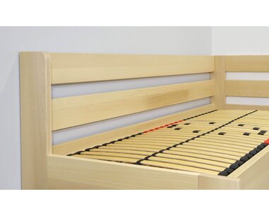 Zvýšená postel Valentin-Pravá, 80x200, 90x200 cm, masiv buk