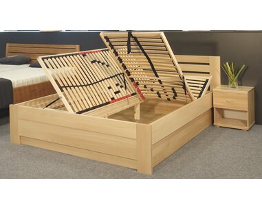 Zvýšená postel s úložným prostorem Rita, 160x200, 180x200, masiv buk