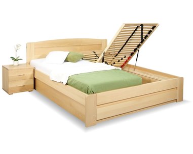 Postel z masivu s úložným prostorem Justina, 180x210cm, masiv buk Postel z masivu s úložným prostorem Justina, 180x210cm, masiv buk