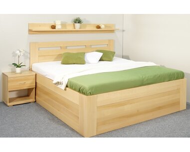 Vysoká postel s úložným prostorem Floria, 160x200, 180x200, masiv buk
