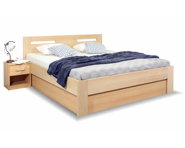 Postel dvoulůžko s úložným prostorem SENÁTOR, 180x210, masiv buk Postel dvoulůžko s úložným prostorem SENÁTOR, 180x210, masiv buk