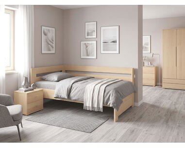 Rohová zvýšená postel Valentin-Levá, 120x200 cm, masiv buk - pohled č. 2