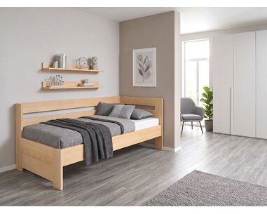 Rohová zvýšená postel Valentin-Pravá, 80x200, 90x200 cm, masiv buk - pohled č. 2
