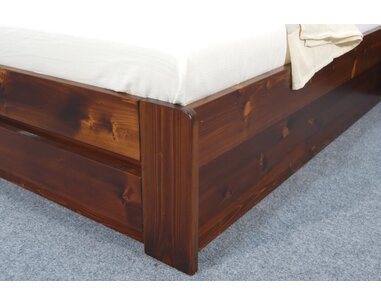 Postel z masivu s úložným prostorem Justina, 90x200, masiv smrk