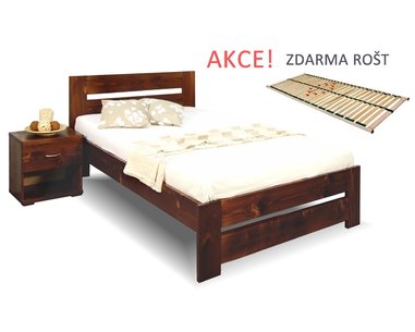 Jednolůžková postel s roštem Berni, 80x200, 90x200, masiv smrk Jednolůžková postel s roštem Berni, 80x200, 90x200, masiv smrk