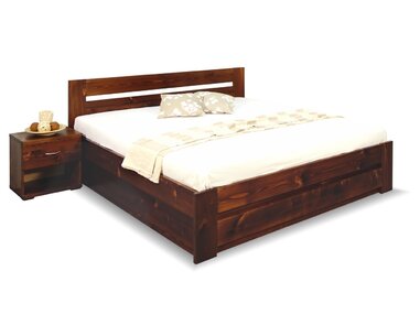 Postel z masivu s úložným prostorem Berni, 160x200, 180x200, masiv smrk