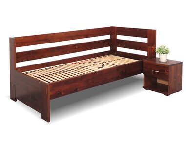 Zvýšená postel z masivu Valentin, 90x200 cm - Pravá