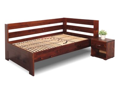 Zvýšená postel z masivu Valentin, 120x200 cm - Pravá