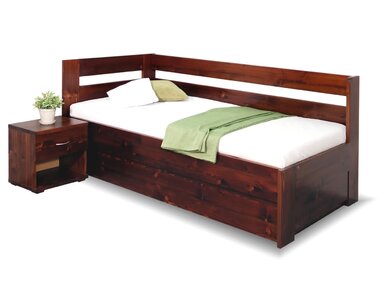 Zvýšená postel s úložným prostorem Valentin, 90x200 cm - Levá