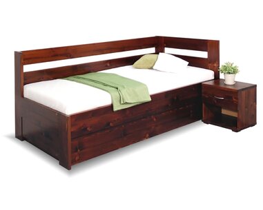 Postel s úložným prostorem Valentin, 90x200 cm - Pravá