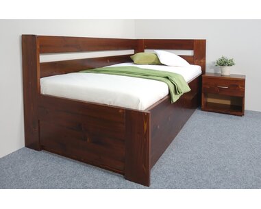 Postel s úložným prostorem Valentin, 90x200 cm - Pravá