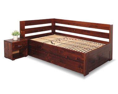 Postel s úložným prostorem Valentin, 120x200 cm - Levá