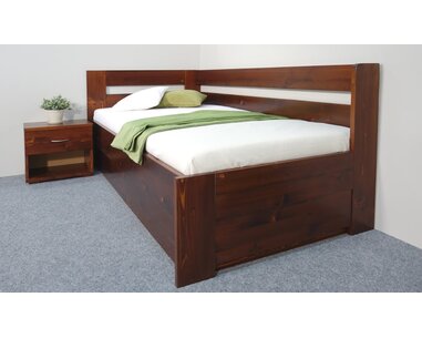 Postel s úložným prostorem Valentin, 120x200 cm - Levá