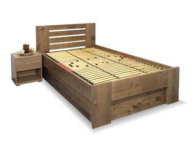 Zvýšená postel s úložným prostorem ROSA, masiv smrk, 120x200