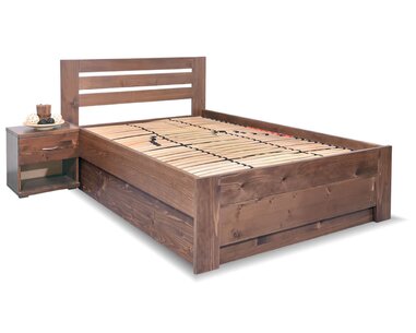 Zvýšená postel s úložným prostorem Rita, 120x200, masiv smrk