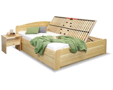 Postel dvoulůžko s úložným prostorem LADA, 200x210cm, masiv borovice Postel dvoulůžko s úložným prostorem LADA, 200x210cm, masiv borovice