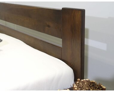 Dřevěná postel jednolůžko Hanka, masiv borovice, moření ořech