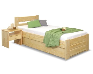 Postel jednolůžko s úložným prostorem Hanka , 90x210cm, masiv borovice  Postel jednolůžko s úložným prostorem Hanka , 90x210cm, masiv borovice