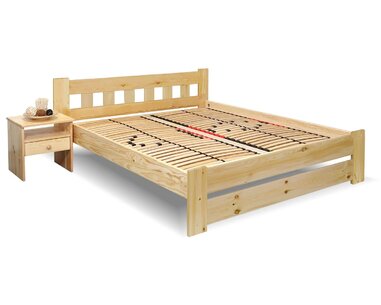 Dřevěná postel dvoulůžko Barča, masiv borovice