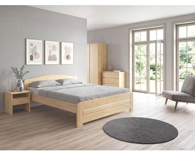 Dřevěná postel jednolůžko LADA, 120x200cm, masiv borovice - pohled č. 2