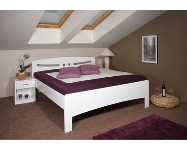 Zvýšená postel z masivu  EVITA 6 senior 160x200, 180x200, masiv buk, bílá