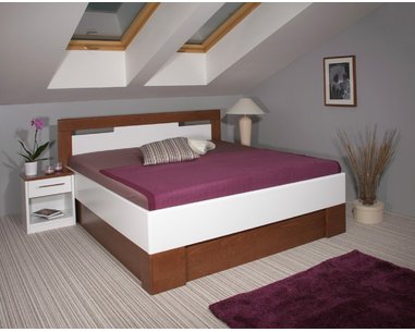 Zvýšená postel s úložným prostorem VAREZZA 5 senior 160x200, 180x200, masiv buk, bílá