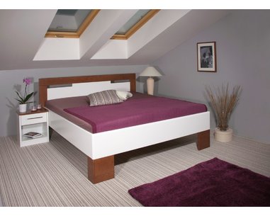 Manželská postel z masivu VAREZZA 5 senior 160x200, 180x200, masiv buk, bílá