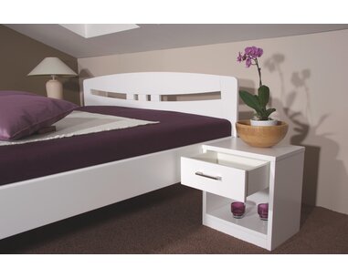 Zvýšená postel z masivu  EVITA 6 senior 160x200, 180x200, masiv buk, bílá