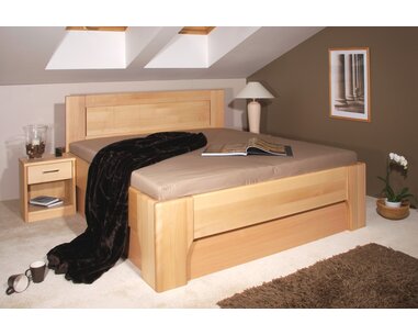 Manželská postel s úložným prostorem OLYMPIA 2. senior 160x200, 180x200, masiv buk