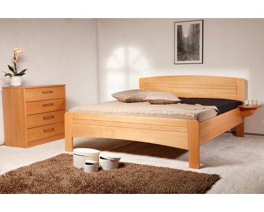 Zvýšená postel s úložným prostorem EVITA 4, 160x200, 180x200, masiv buk