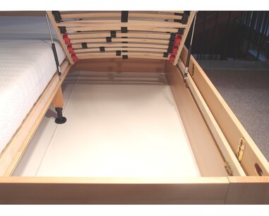 Zvýšená postel s úložným prostorem EVITA 4, 160x200, 180x200, masiv buk