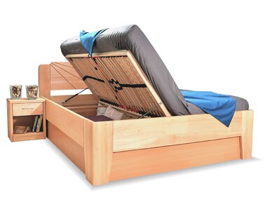 Dřevěná postel s úložným prostorem Kleopatra 1, 160x200, 180x200, masiv buk