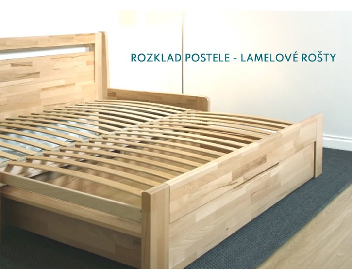Rozkládací postel TANDEM PLUS bez područek - oblá