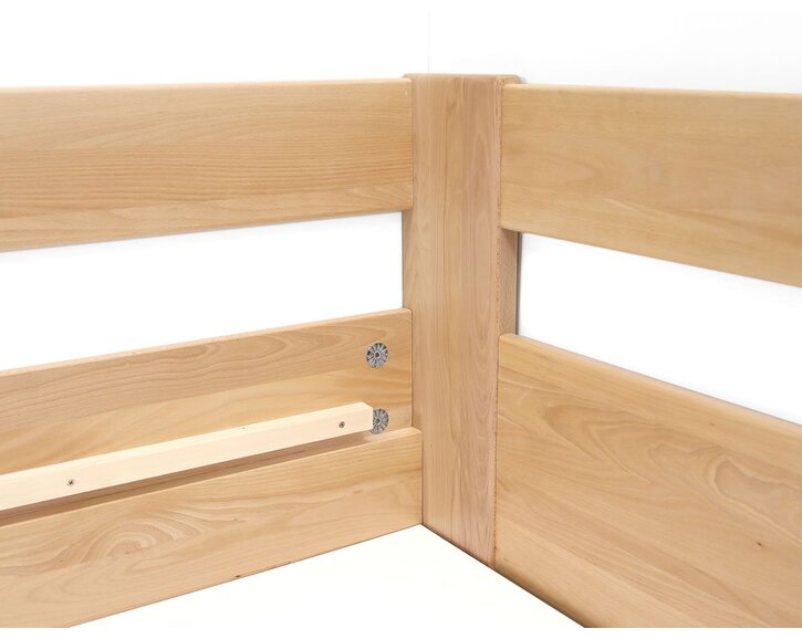 Rohová buková postel s roštem MIVA pravá, 120x200